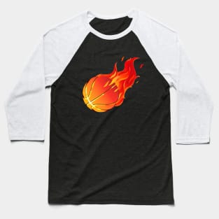 Best flaming basket ball Baseball T-Shirt